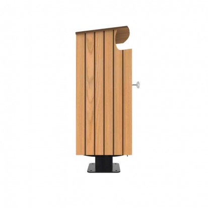 Poubelle de ville Compact HPL effet lames 80 L coloris teck