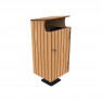 Poubelle de ville Compact HPL effet lames 80 L coloris teck