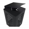 Poubelle de ville métal ajouré avec pare-pluie 60 L gris anthracite 7016