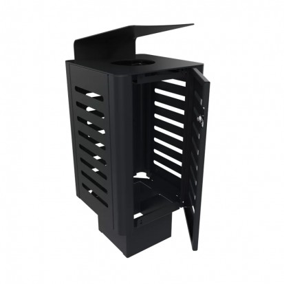 Poubelle de ville métal ajouré avec pare-pluie 60 L gris anthracite 7016