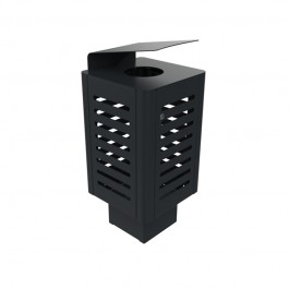 Poubelle de ville métal ajouré avec pare-pluie 60 L gris anthracite 7016