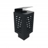 Poubelle de ville métal ajouré avec pare-pluie 60 L gris anthracite 7016
