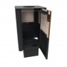 Poubelle urbaine lames HPL et acier 60 L coloris chêne clair