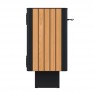 Poubelle urbaine HPL effet lames de bois coloris teck  et acier