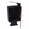 Corbeille de ville HPL effet lames et acier 60 L coloris chêne clair