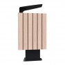 Corbeille de ville HPL effet lames et acier 60 L coloris chêne clair