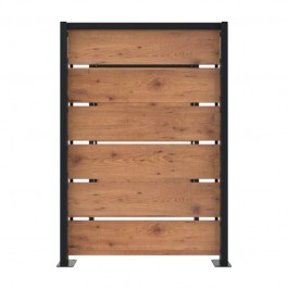 Cache conteneur poubelle HPL et acier - 2 pans vue de profil
