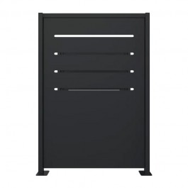 Cache conteneur en acier 2 pans gris anthracite vue de profil