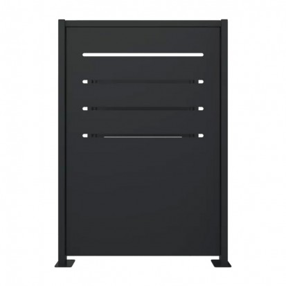 Cache conteneur poubelle en métal 2 pans gris anthracite