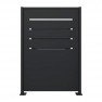 Cache conteneur poubelle en métal 2 pans gris anthracite