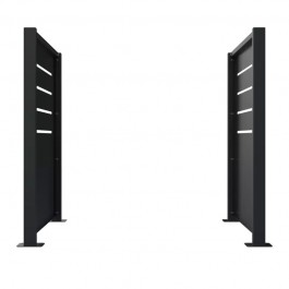 Cache conteneur en acier 2 pans gris anthracite vue de face