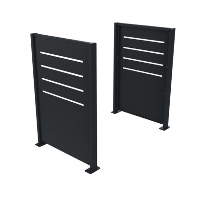 Cache conteneur poubelle en métal 2 pans gris anthracite