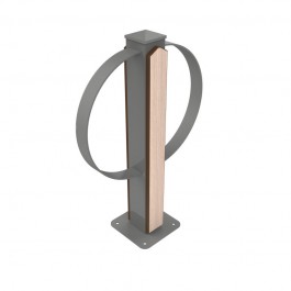support cycle gris alu et HPL chêne clair