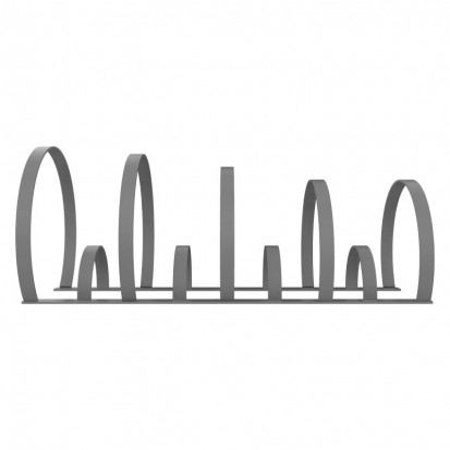 Rack à vélos 8 places en métal gris alu 9006