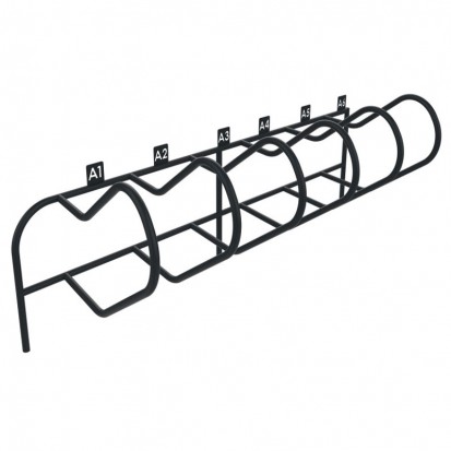 Rack pour vélos 6 places à sceller en acier gris anthracite 7016