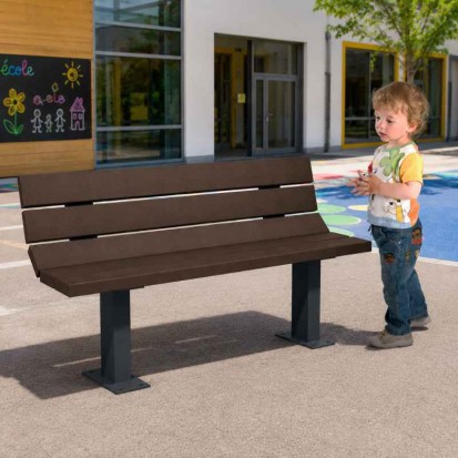 Banc public pour enfants en plastique recyclé