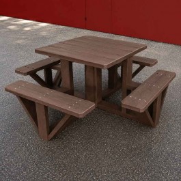 Table carrée en plastique recyclé