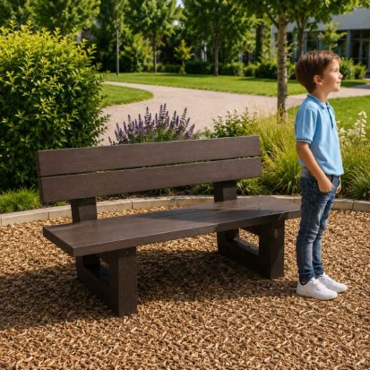 Banc public pour enfants en plastique recyclé