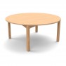 Table ronde scolaire diamètre 120 cm à 4 pieds couleur hêtre
