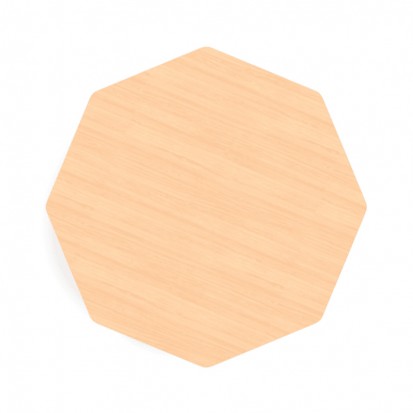 Table scolaire octogonale 120 cm à 4 pieds, coloris framboise et hêtre