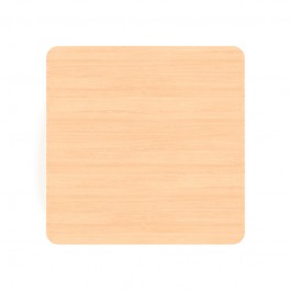 Table d'école carrée 80 x 80 cm vue du plateau stratifié coloris hêtre