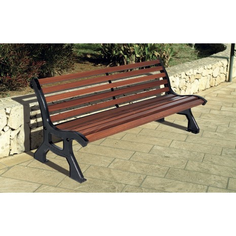 Banc CELIEN bois exotique et pied fonte