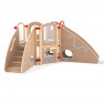 Structure de motricité enfant en angle vue côté escalier coloris hêtre