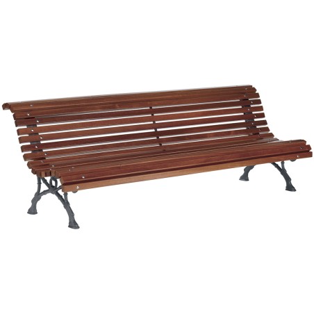 Banc CELESTE simple bois exotique et pied fonte