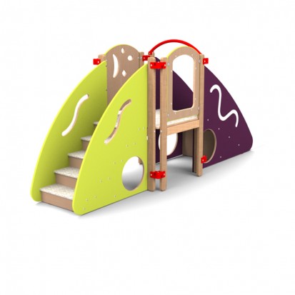 module motricité enfant coloris hêtre vue coté escalier