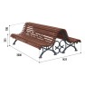 Banc CELESTE double bois exotique et pied fonte