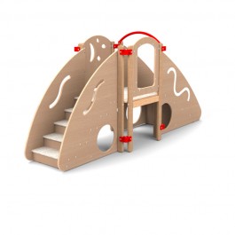 module motricité enfant coloris hêtre vue coté escalier