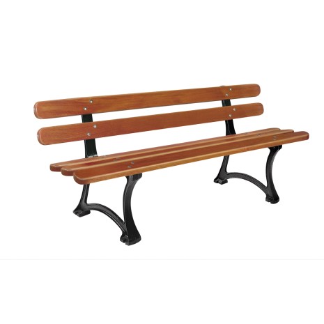 Banc CARIBERT bois exotique et pied fonte