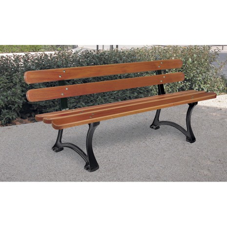 Banc CARIBERT bois exotique et pied fonte