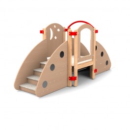 module motricité enfant 12 mois coloris hêtre vue de l'escalier