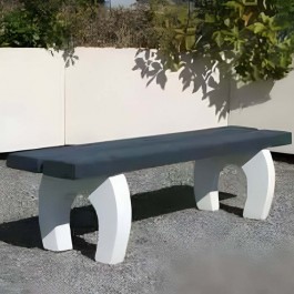 Banquette béton 180 cm finition bicolore en extérieur