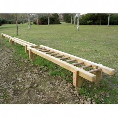 Barre d'équilibre en bois pour parcours sportif enfant