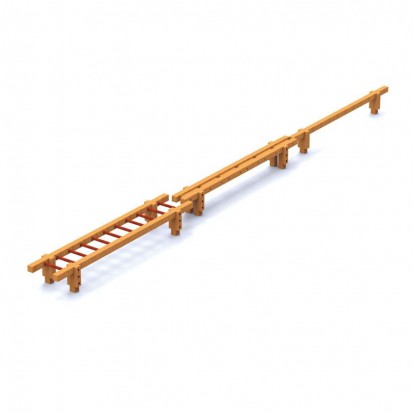 Barre d'équilibre en bois pour parcours sportif enfant