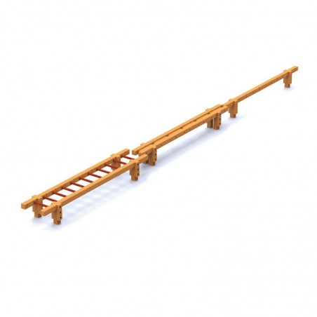Barre d'équilibre en bois pour parcours sportif enfant