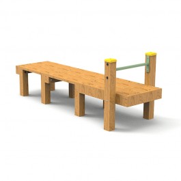 Banc abdominal enfant en bois pour extérieur