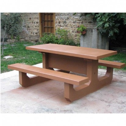 table pique nique 8 personnes blanc naturel