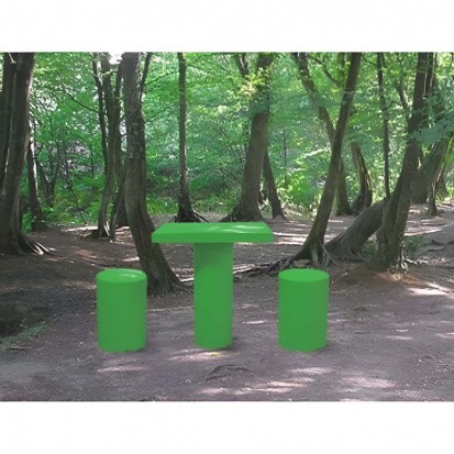 table pique nique en béton 2 personnes finition blanc naturel