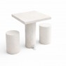 table pique nique en béton 2 personnes finition blanc naturel