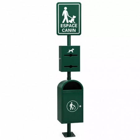 Borne de propreté canine CaniAire RAL 6005 vert
