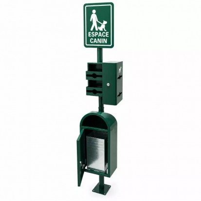 Borne de propreté canine CaniAire RAL 6005 vert