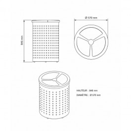 dimensions poubelle de tri sélectif quadra