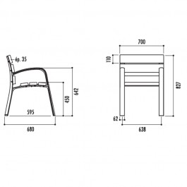 dimensions du fauteuil urbain MODO