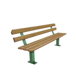 Banc CHRISTOPHE bois et pied acier