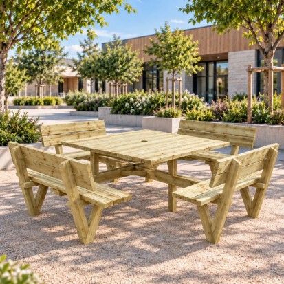 Table pique-nique carrée Square 8 personnes