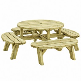 Table de pique-nique en bois ronde ROUND
