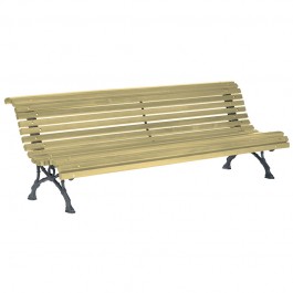 Banc urbain en pin et pied fonte ROMANTICO